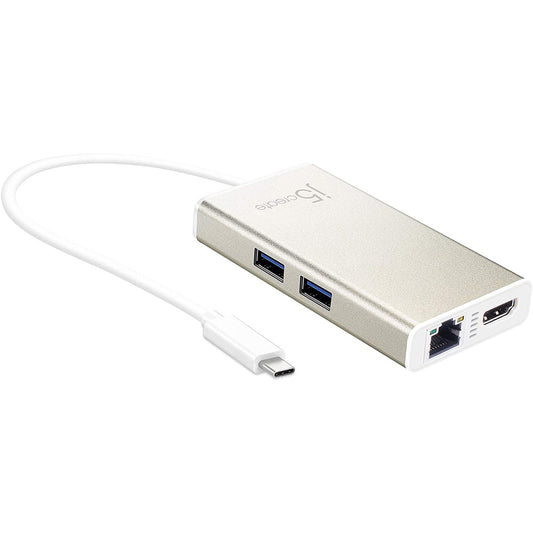 j5create USB Multi Adapter HDMI / Ethernet / USB 3.1 HUB / PD 2.0 - USB Hub - White