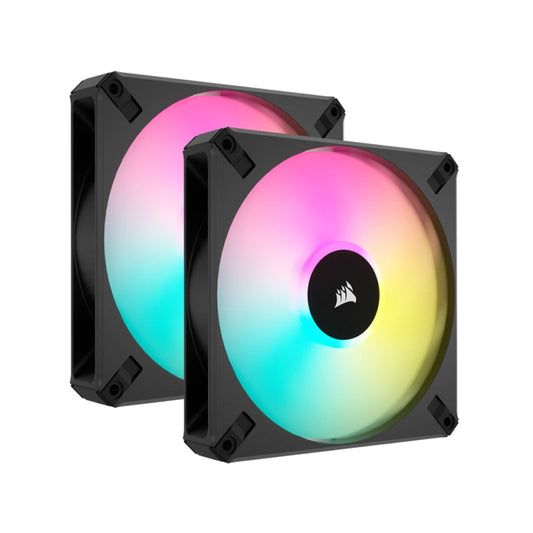 Corsair iCUE AF140 RGB Elite 140mm PWM Dual Fan Kit - Black