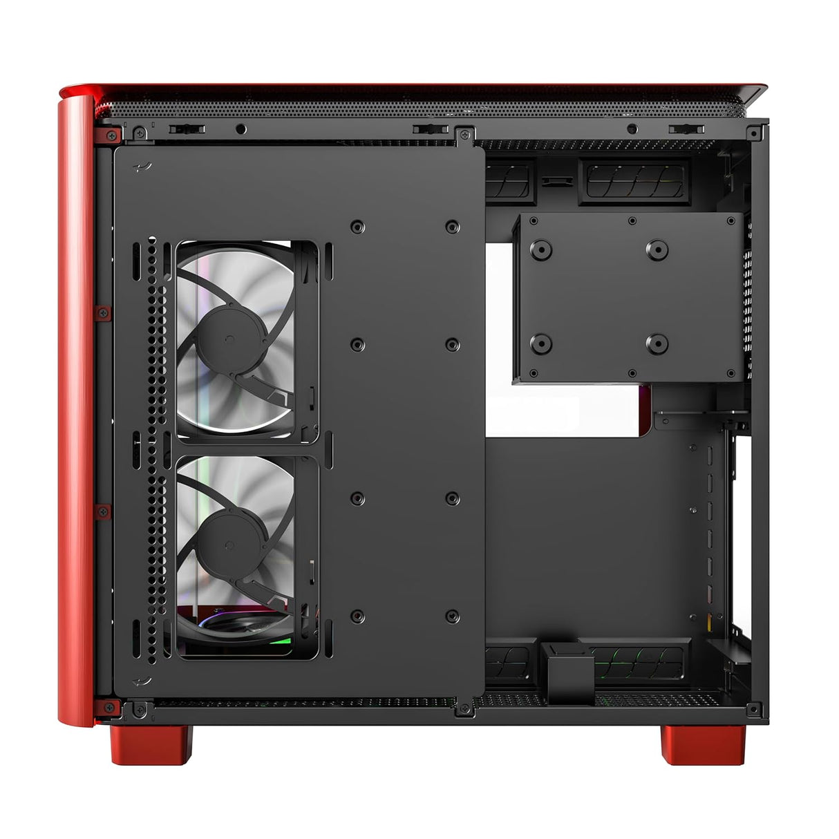 Montech KING 95 Pro  Curved Tempered Glass ATX Mid-Tower Gaming PC Case - Red (6 ARGB Fans Included)