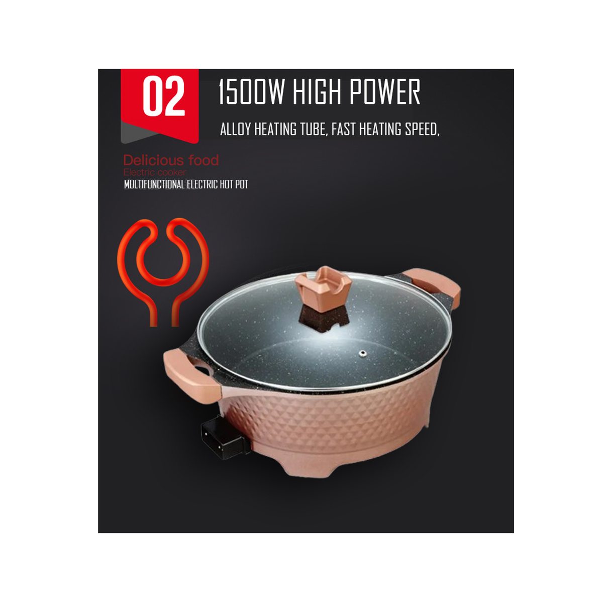 وعاء طهي كهربائي متعدد الاستخدامات 9 في 1 – بسعة 9 لترات