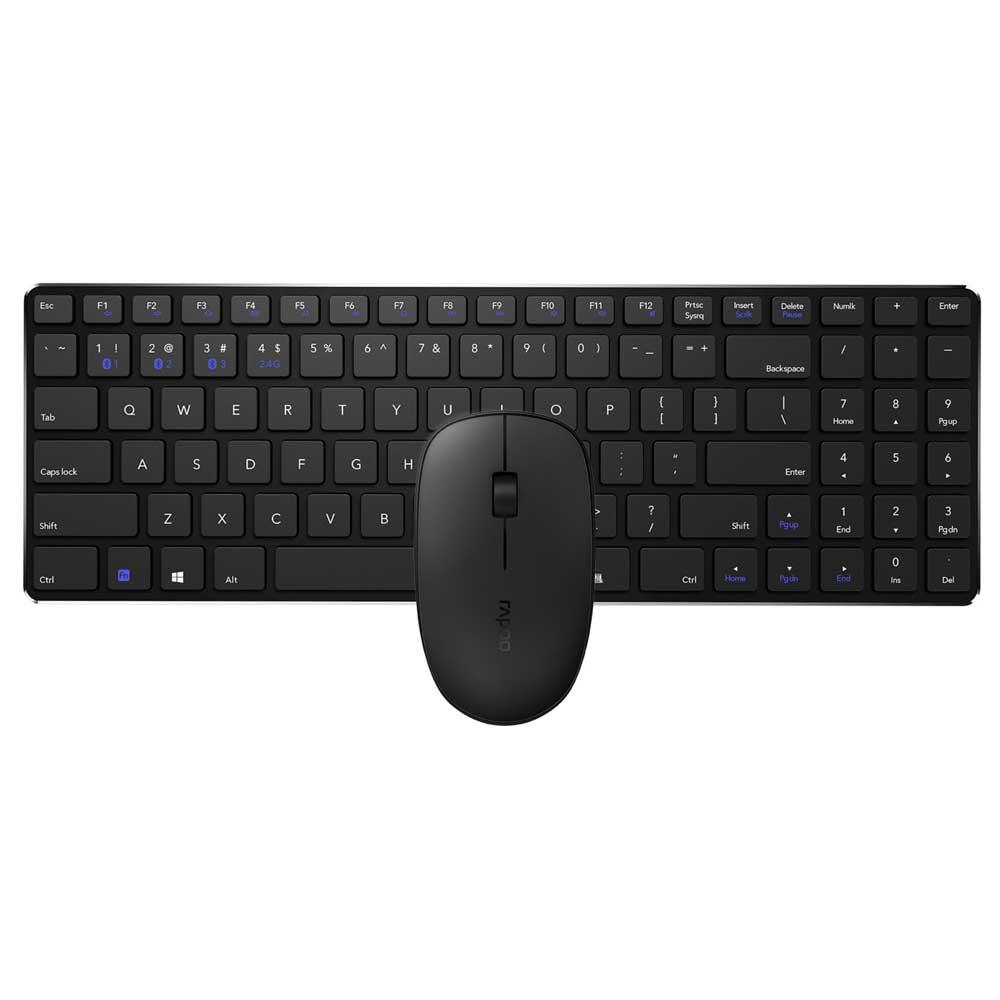 Rapoo Combo (KB+MSE) Multimode Ultra Slim Wireless Keyboard 9300M - Black - Zayoom