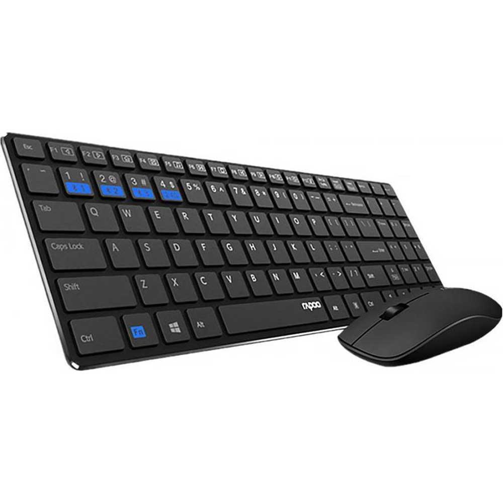 Rapoo Combo (KB+MSE) Multimode Ultra Slim Wireless Keyboard 9300M - Black - Zayoom