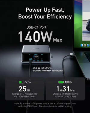 Anker Prime Charger (250W - 6 Ports - GaNPrime) - Silver - Zayoom