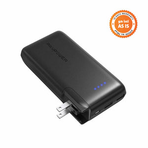 RAVPower Prime 10,000mAh 2 in 1 Power Bank - Portable Charger - Wall Charger - Black - ASIS