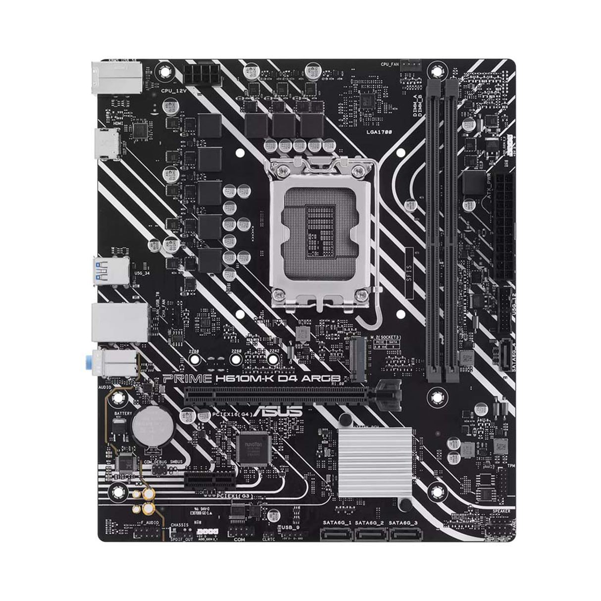 ASUS Prime H610M-K DDR4 ARGB Micro - ATX Motherboard - Black - Zayoom