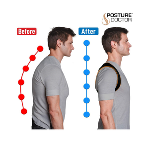 Adjustable Copper Infused Posture Corrector Brace for Back - Neck & Shoulder Support With Anti-Odor Fabric – Lightweight, Breathable & Invisible Under Clothing