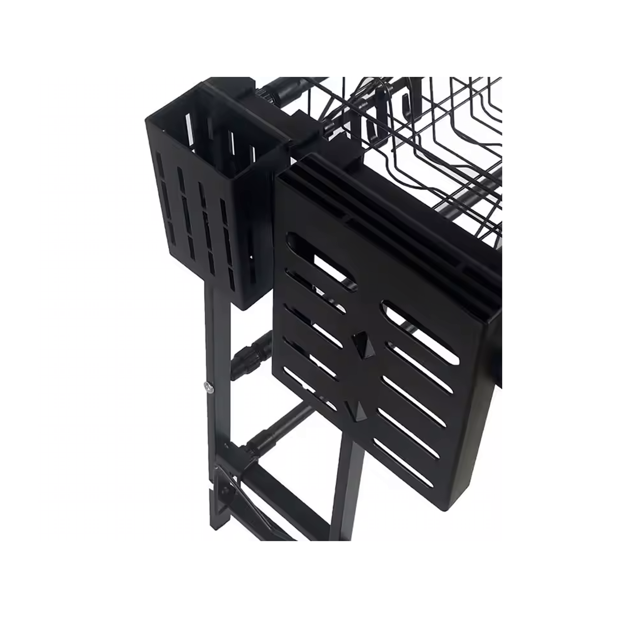 رف تجفيف أطباق قابل للتعديل فوق الحوض مع علاقات وحامل أدوات المائدة (من 62 سم إلى 103 سم)