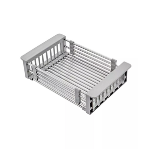 Adjustable Stainless Steel Dish Drainer Rack for Kitchen Sink