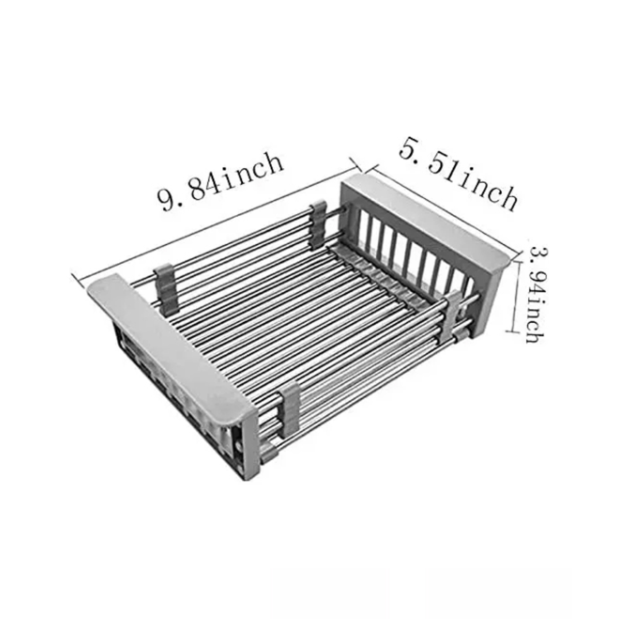 Adjustable Stainless Steel Dish Drainer Rack for Kitchen Sink