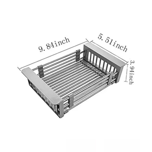 Adjustable Stainless Steel Dish Drainer Rack for Kitchen Sink