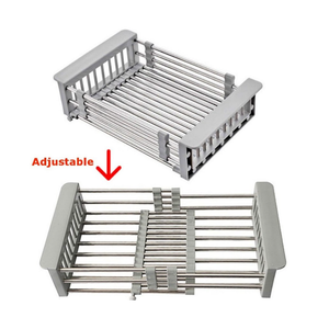 Adjustable Stainless Steel Dish Drainer Rack for Kitchen Sink