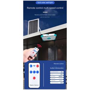 مصباح إسقاط ليد شمسي قابل للفصل بقدرة 200 واط مع جهاز تحكم عن بعد – إضاءة خارجية للحدائق والشوارع والمزيد