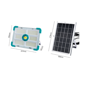 مصباح إسقاط ليد شمسي قابل للفصل بقدرة 200 واط مع جهاز تحكم عن بعد – إضاءة خارجية للحدائق والشوارع والمزيد