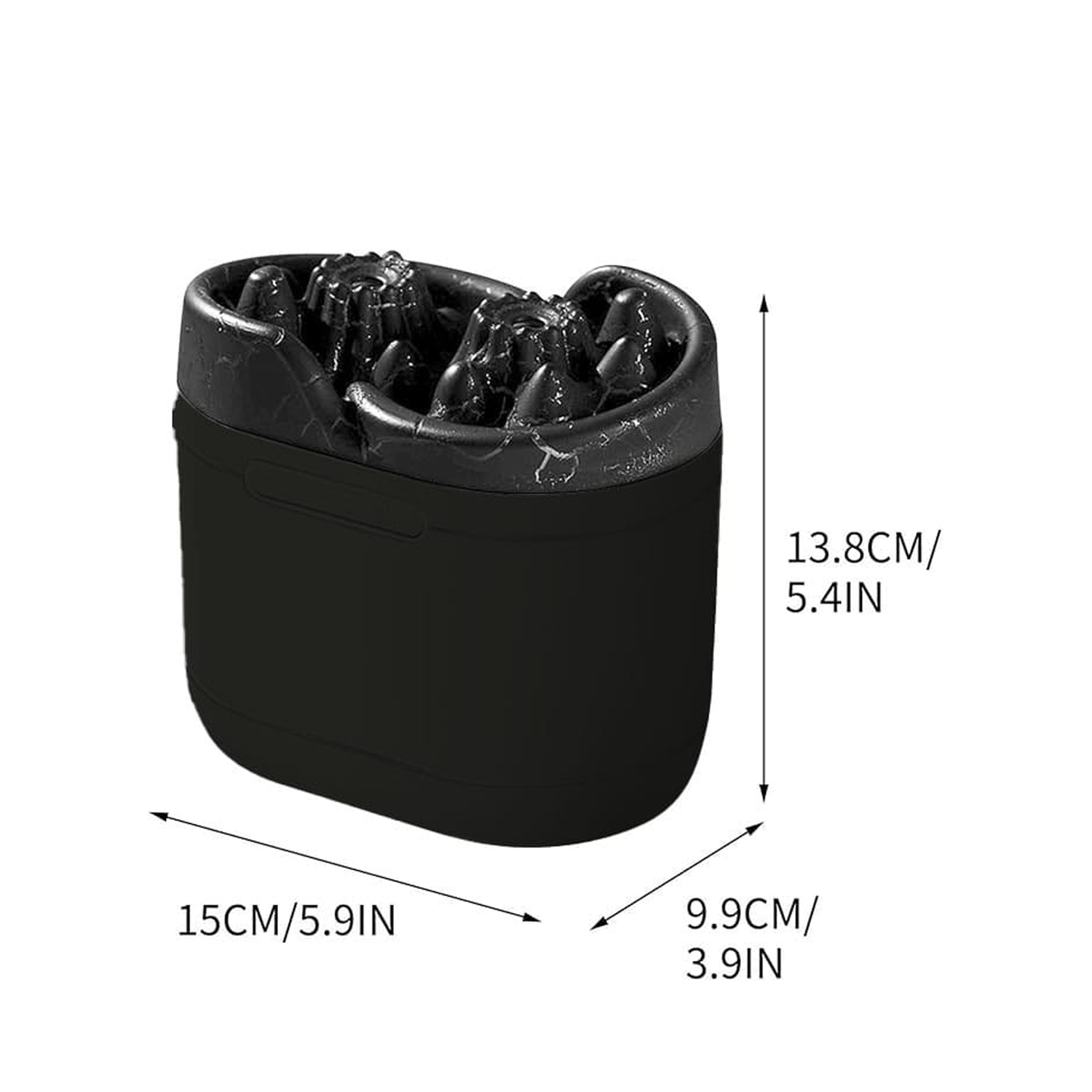 مرطّب هواء وناشر زيوت عطرية مع ضوء ليلي بركاني ملون - 300 مل - أسود