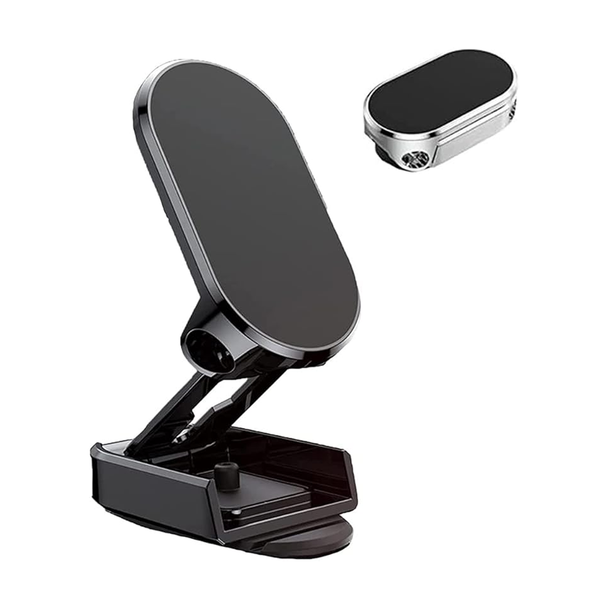 Alloy Folding Magnetic Car Phone Holde - Black
