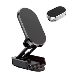 Alloy Folding Magnetic Car Phone Holde - Black