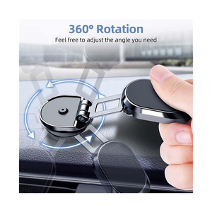 Alloy Folding Magnetic Car Phone Holde - Black