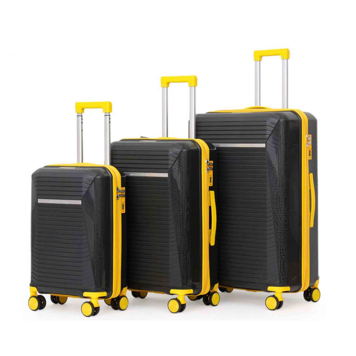 اميريكان لاكج مجموعة حقائب سفر PP105، 50، 61، 7، 1 سم، مجموعة من 3 حقائب - أصفر بسحاب