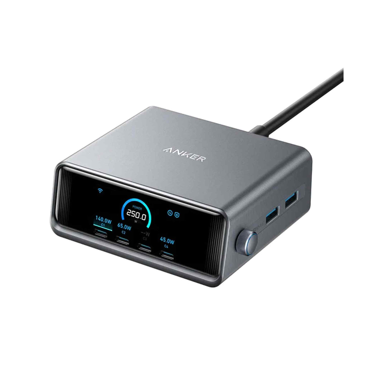 Anker Prime Charger (250W - 6 Ports - GaNPrime) - Silver - Zayoom