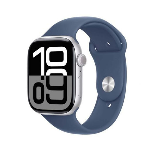 Apple Watch Series 10 GPS 46Mm Silver Aluminium Case - With Denim Sport Band - S/M