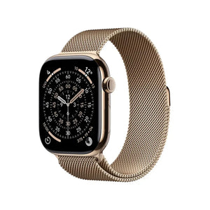 Apple Watch Series 11 GPS + Cellular 46mm Gold Titanium Case With Gold Milanese Loop - S/M