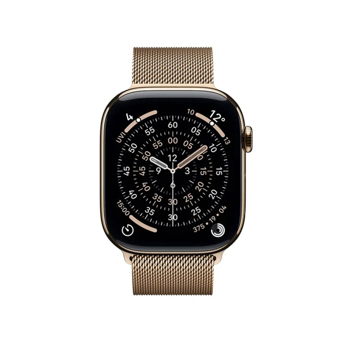Apple Watch Series 11 GPS + Cellular 46mm Gold Titanium Case With Gold Milanese Loop - S/M
