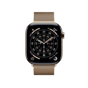 Apple Watch Series 11 GPS + Cellular 46mm Gold Titanium Case With Gold Milanese Loop - S/M