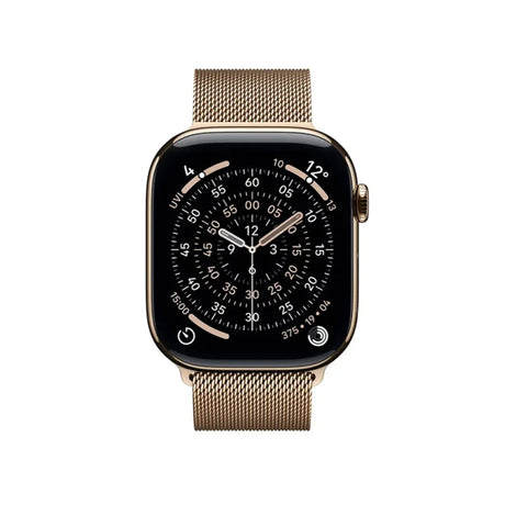 Apple Watch Series 11 GPS + Cellular 42mm Gold Titanium Case With Gold Milanese Loop