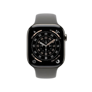 Apple Watch Series 11 GPS + Cellular 42mm Natural Titanium Case With Stone Grey Sport Band - S/M