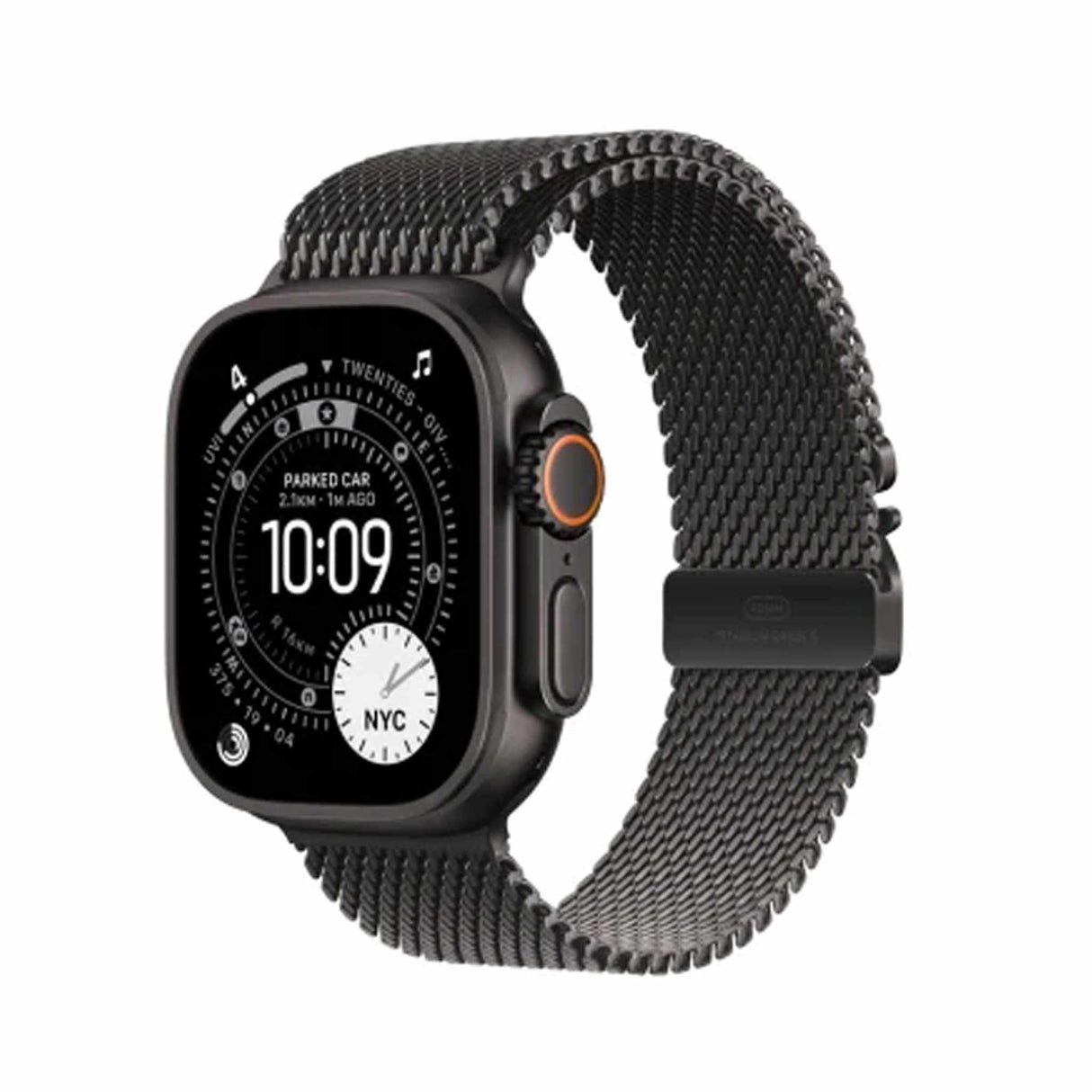 Apple Watch Ultra 3 GPS + Cellular 49mm Black Titanium Case with Black Titanium Milanese Loop - Large
