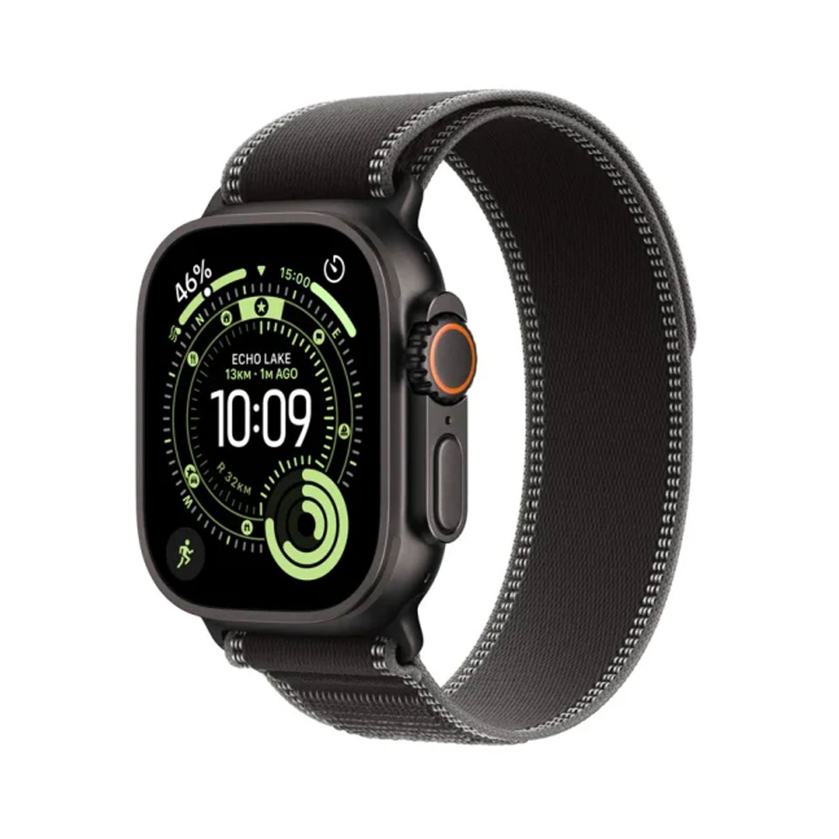 Apple Watch Ultra 3 GPS + Cellular 49mm Black Titanium Case With Black/Charcoal Trail Loop - M/L