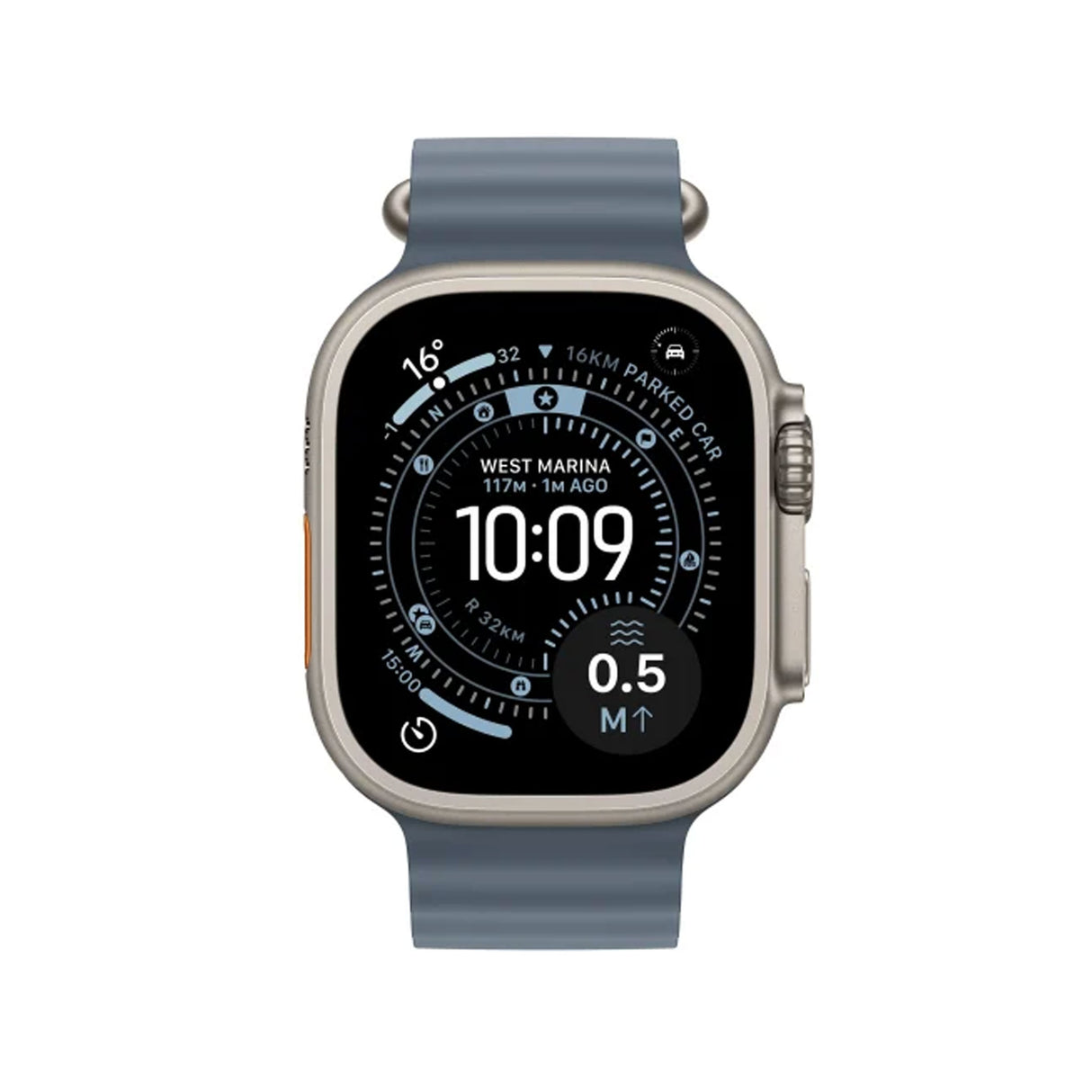 Apple Watch Ultra 3 GPS + Cellular 49mm Natural Titanium Case With Anchor Blue Ocean Band