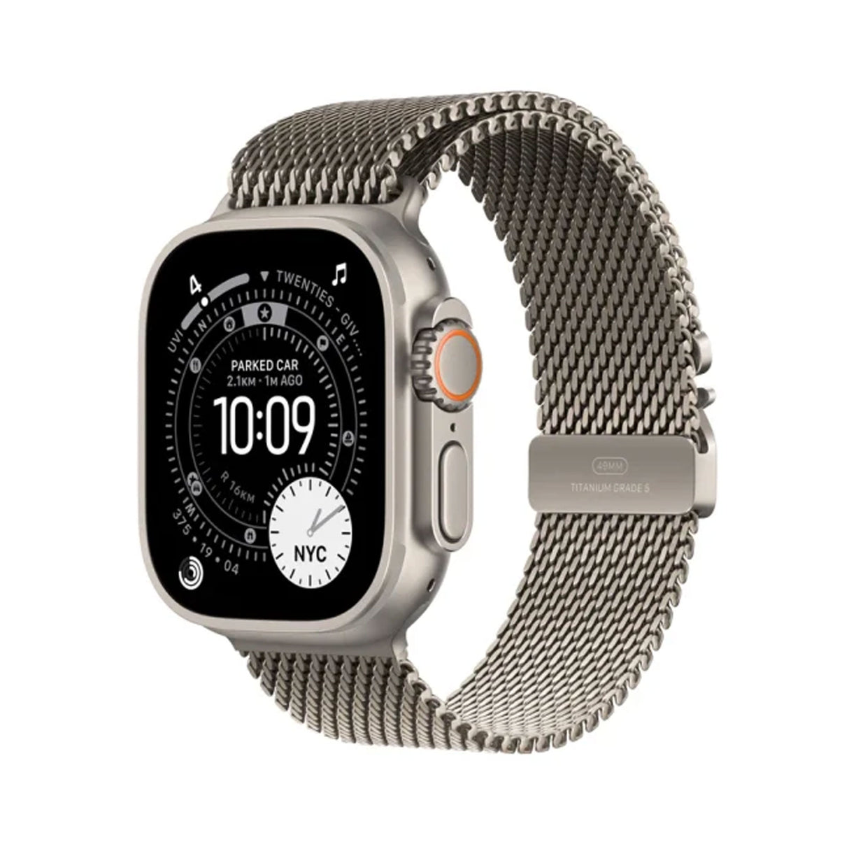 Apple Watch Ultra 3 GPS + Cellular 49mm Natural Titanium Case With Natural Titanium Milanese Loop - Small