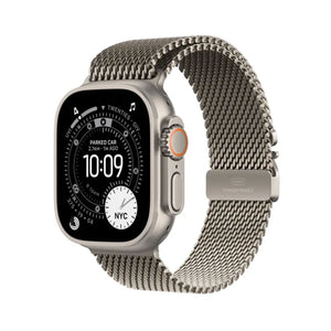 Apple Watch Ultra 3 GPS + Cellular 49mm Natural Titanium Case With Natural Titanium Milanese Loop - Small