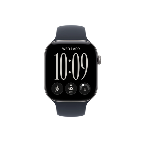 Apple Watch Series 12 GPS + Cellular 46mm Natural Titanium Case with Navy Blue Sport Band - M/L-Middle East