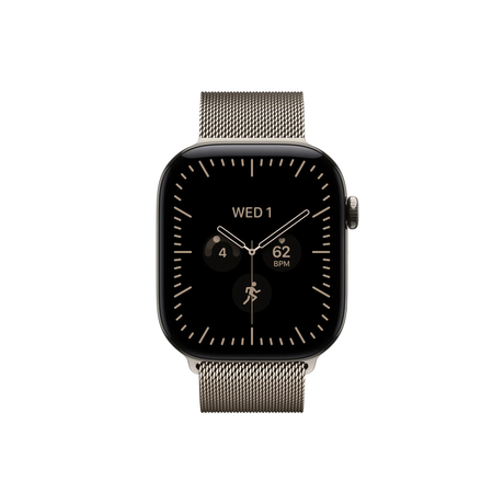 Apple Watch Series 12 GPS + Cellular 46mm Natural Titanium Case with Natural Milanese Loop - S/M-Middle East