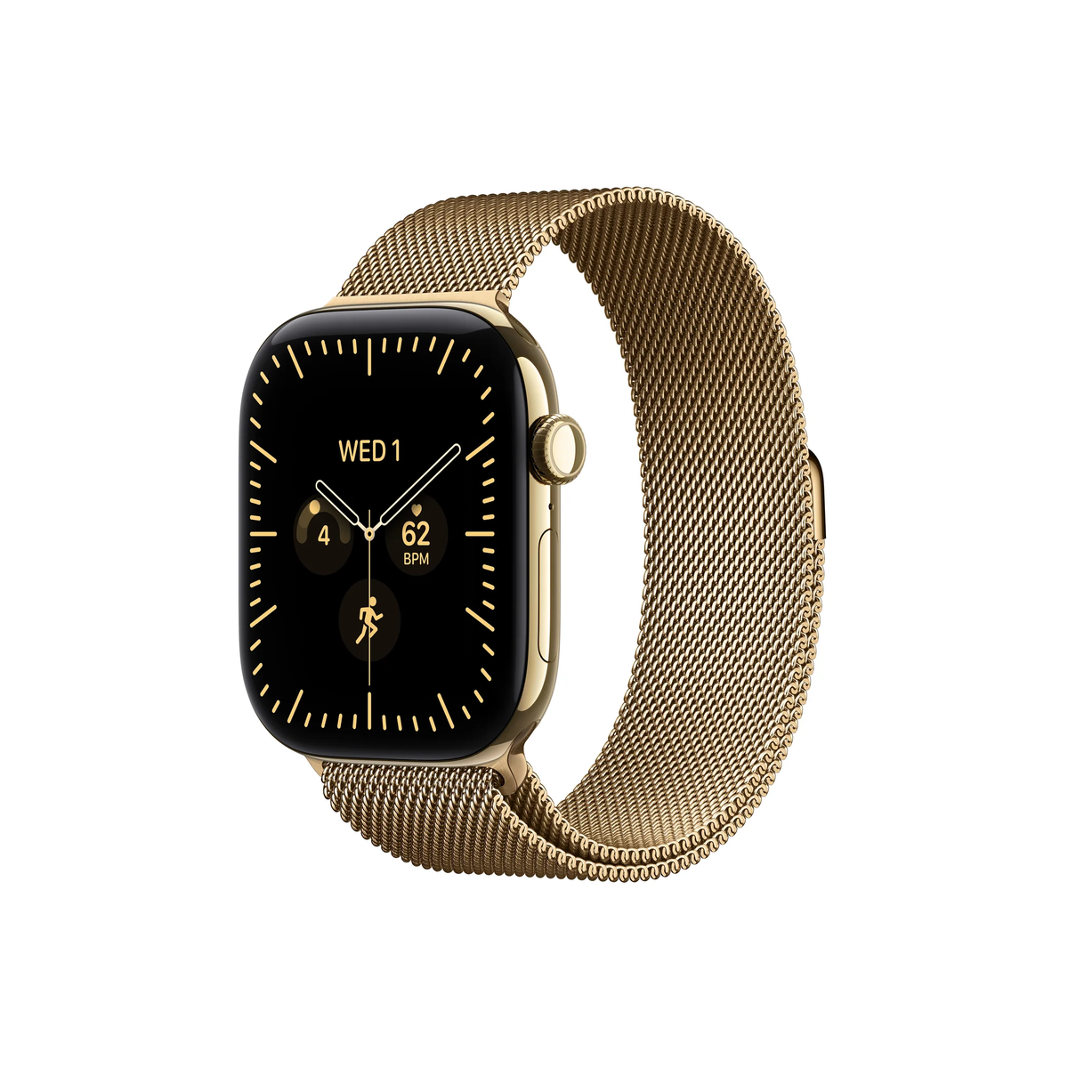 Apple Watch Series 12 GPS + Cellular 46mm Radiant Gold Titanium Case with Radiant Gold Milanese Loop - M/L-Middle East