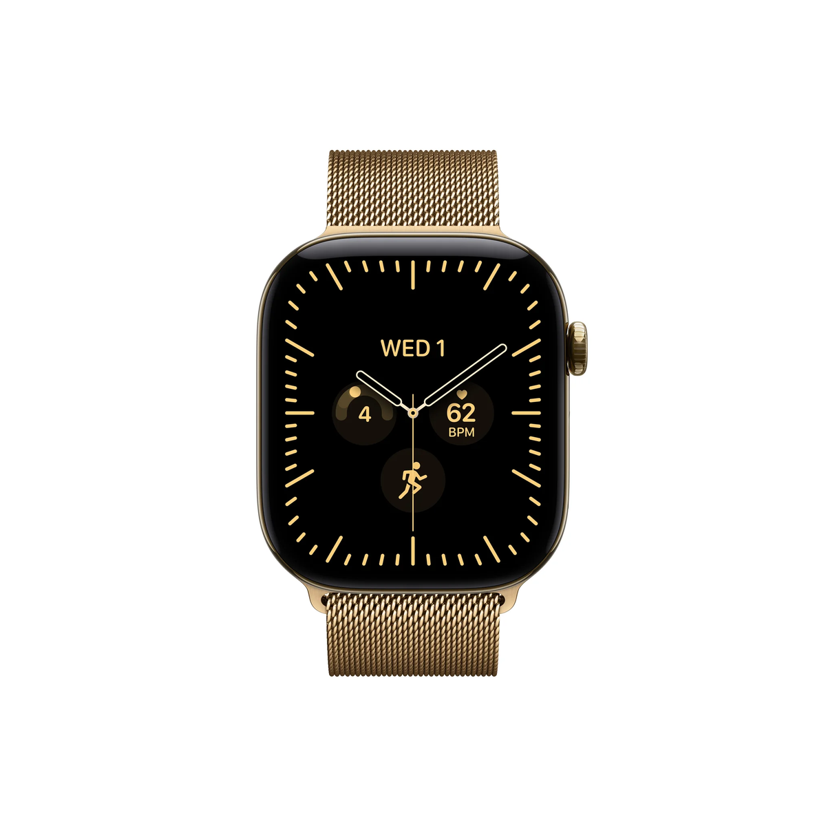 Apple Watch Series 12 GPS + Cellular 46mm Radiant Gold Titanium Case with Radiant Gold Milanese Loop - M/L-Middle East