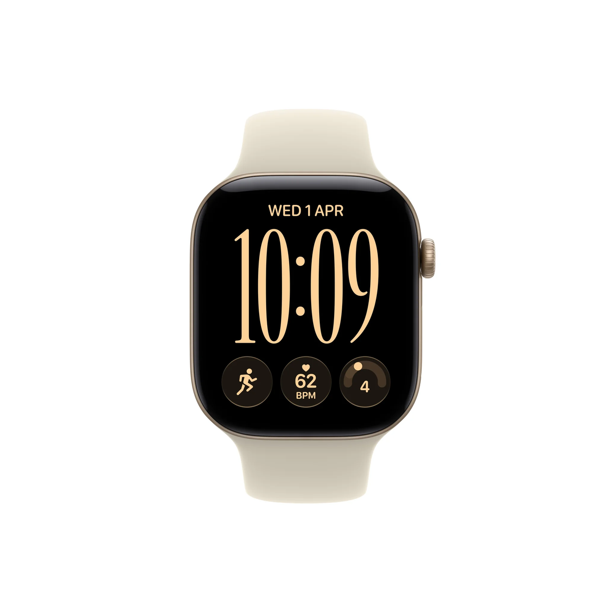 Apple Watch Series 12 GPS + Cellular 46mm Light Gold Aluminium Case With Sand Sport Band - M/L - Middle East