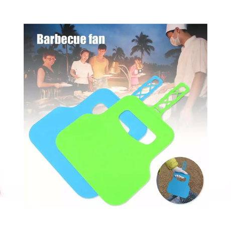 مروحة شواء يدوية - أزرق