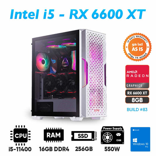 Build 83: Intel i5 - 11th Gen - RX 6600 XT - Custom Gaming PC Build (AS-IS)