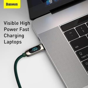 Baseus Display Fast Charging Data Cable Type-C To Type-C 100w 1m Green(e) - ASIS