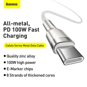 Baseus Cafule Series Metal Data Cable Type-C To Type-C 100w 2m Black - ASIS