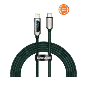 Baseus Display Fast Charging Data Cable Type-C to IP 20W 2m - Green - ASIS