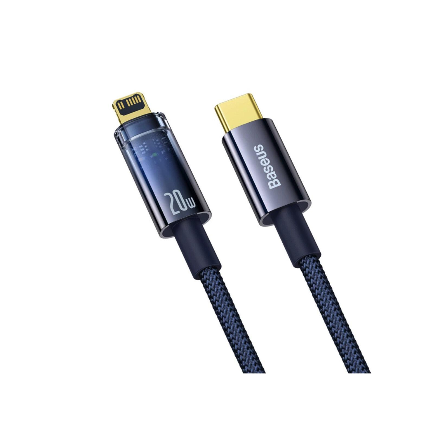 Baseus Explorer Series Auto Power-Off Fast Charging Data Cable Type-C to IP 20W 2m - Blue - ASIS