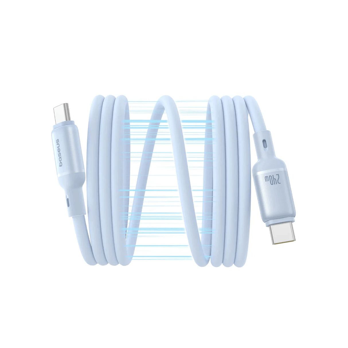 Baseus PicoGo USB-C to USB-C Magnetic Liquid Silicone 240W Fast Charging Cable 1m - Galaxy Blue - ASIS