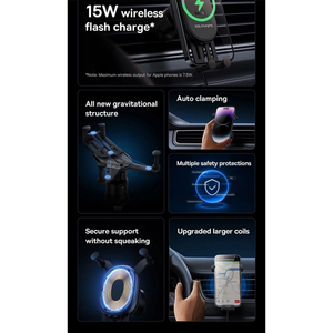 Baseus Stable Gravitational Wireless Charging Car Mount Pro 15w (air Outlet Version) Black - ASIS