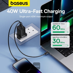 Baseus 2-Port USB-C 40W GaN Charger - Cluster Black - ASIS