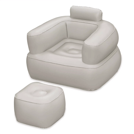Bestway 1.07m X 99Cm X 80Cm Comfi Cube Lounger (Chair, Repair Patch, White.)