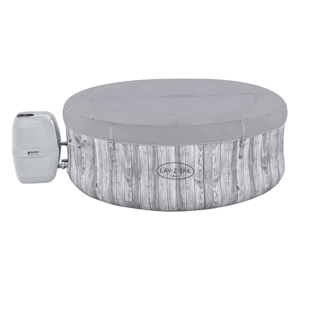 Bestway 1.80m X 66Cm Fiji Airjet 4 White Wood (One Durable Liner, One Heater(220-240V), One Filter, Chemconnect, One Inflatable Cover, Airjet System)